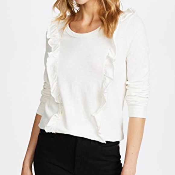 Splendid Tops - ‣nwt‣ SPLENDID slub knit ivory tee with ruffles